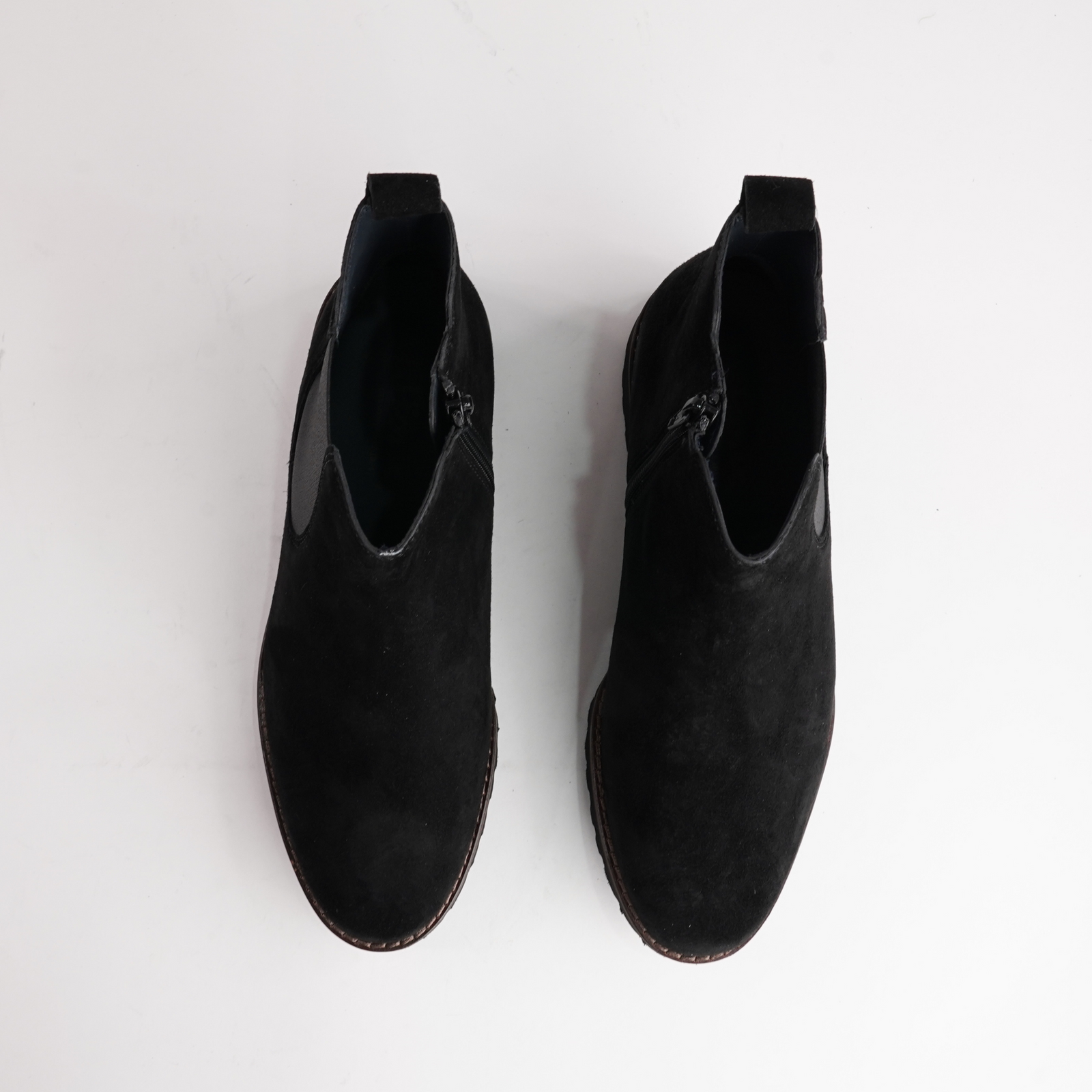 Meredith701 Black Suede Leather Ankle Boots