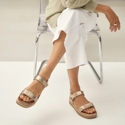Zane Soft Gold Tumbled Leather Sandals