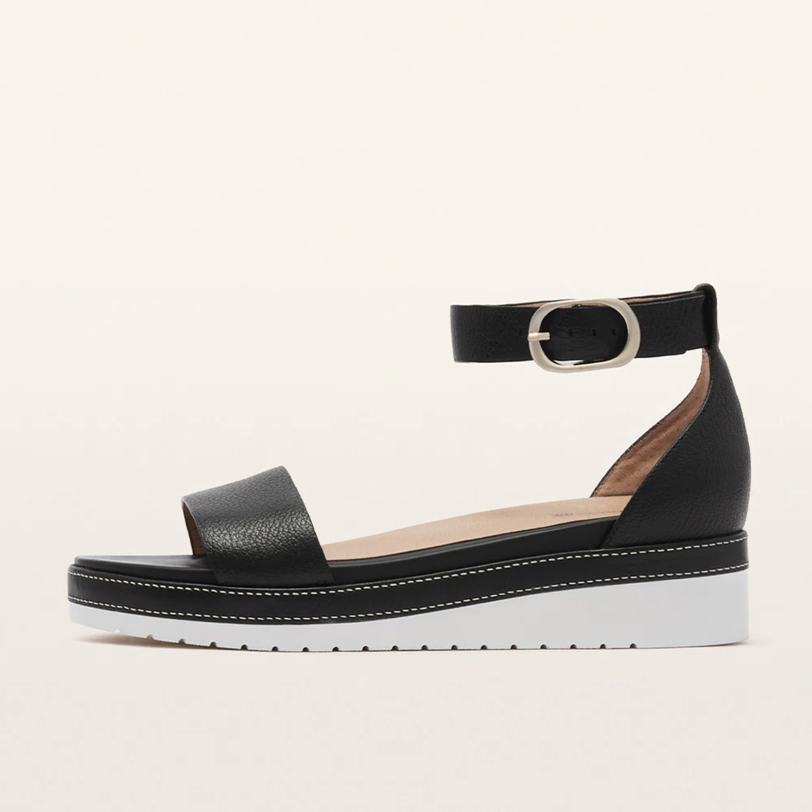 Skye Black Tumbled Leather Sandals
