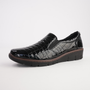 CP314-22 Black Croc Leather Flats