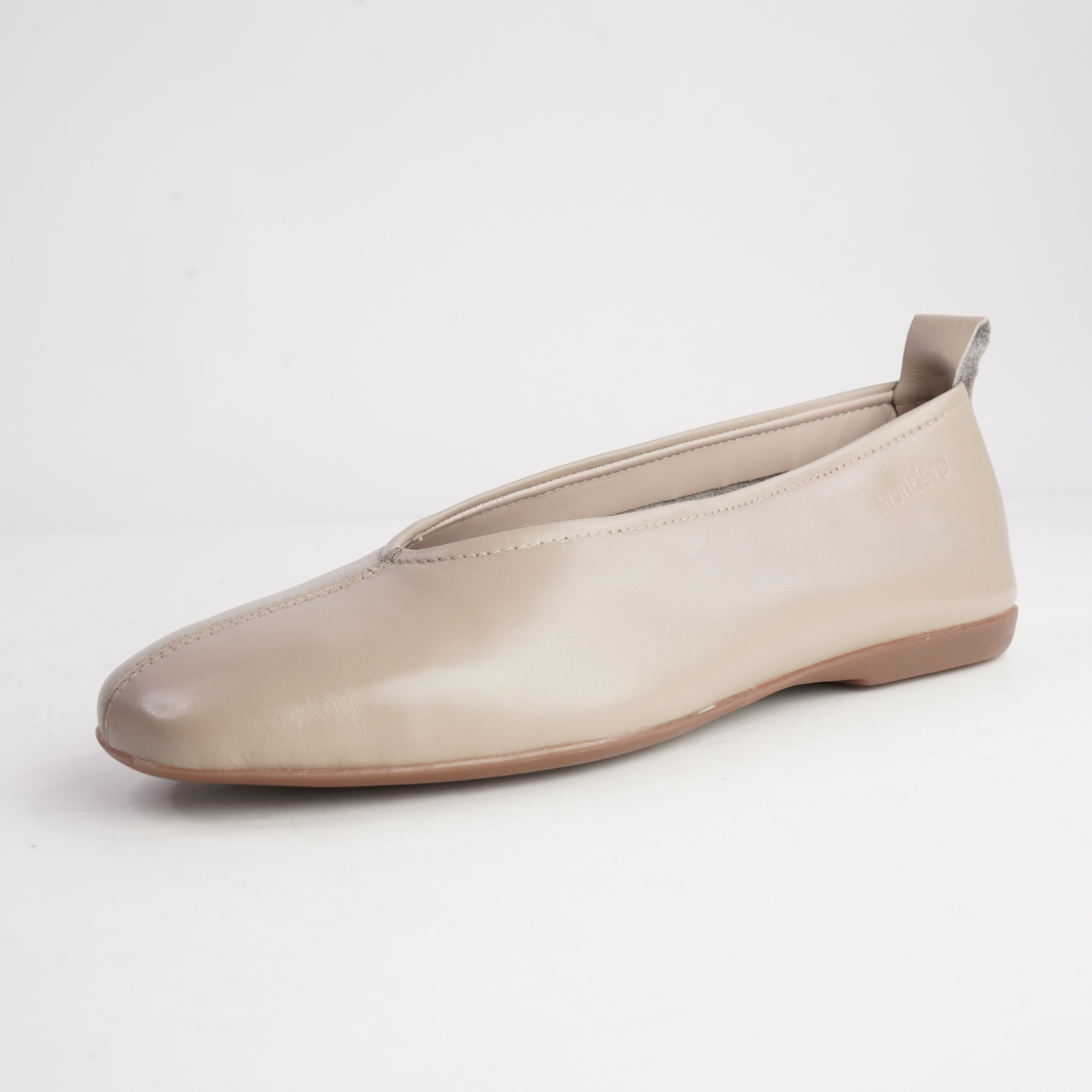 Seamly Taupe Leather Ballet Flats