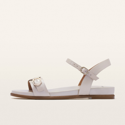 Bree Warm Pearl Leather Sandals