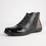 Oxana Cinder Leather Lace Up Boots