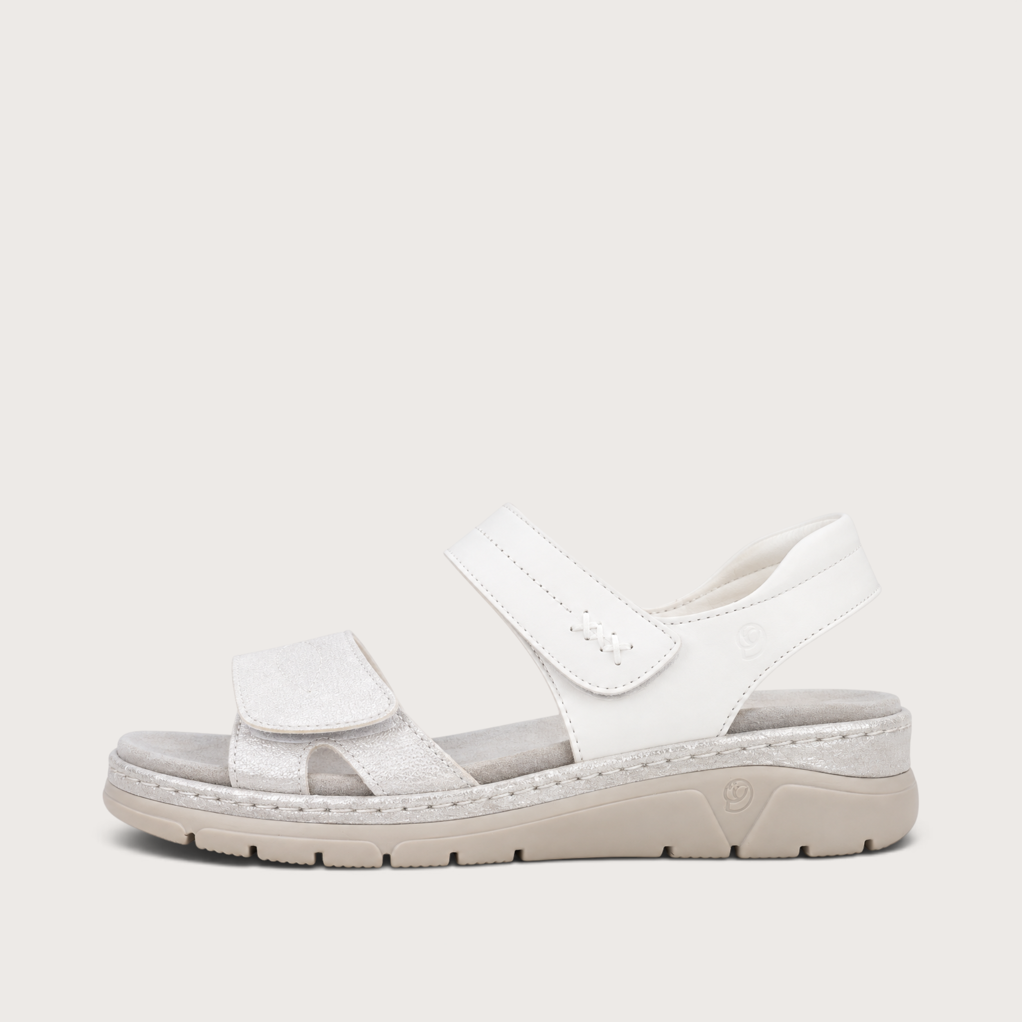 Monty White Silver Sandals