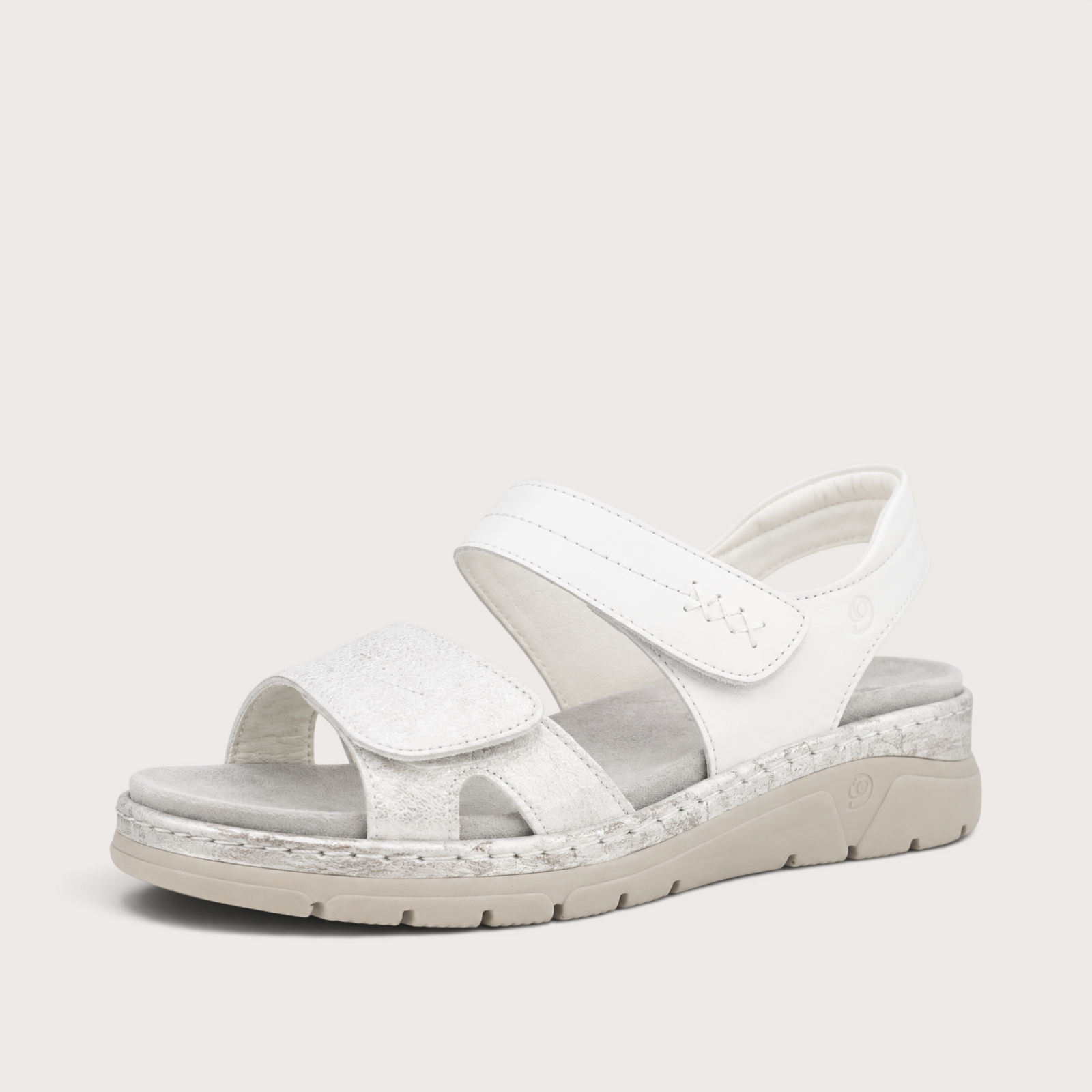 Monty White Silver Sandals