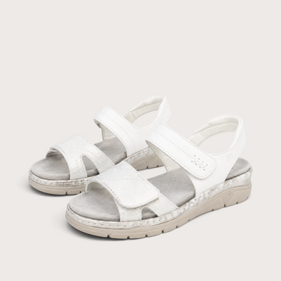 Monty White Silver Sandals