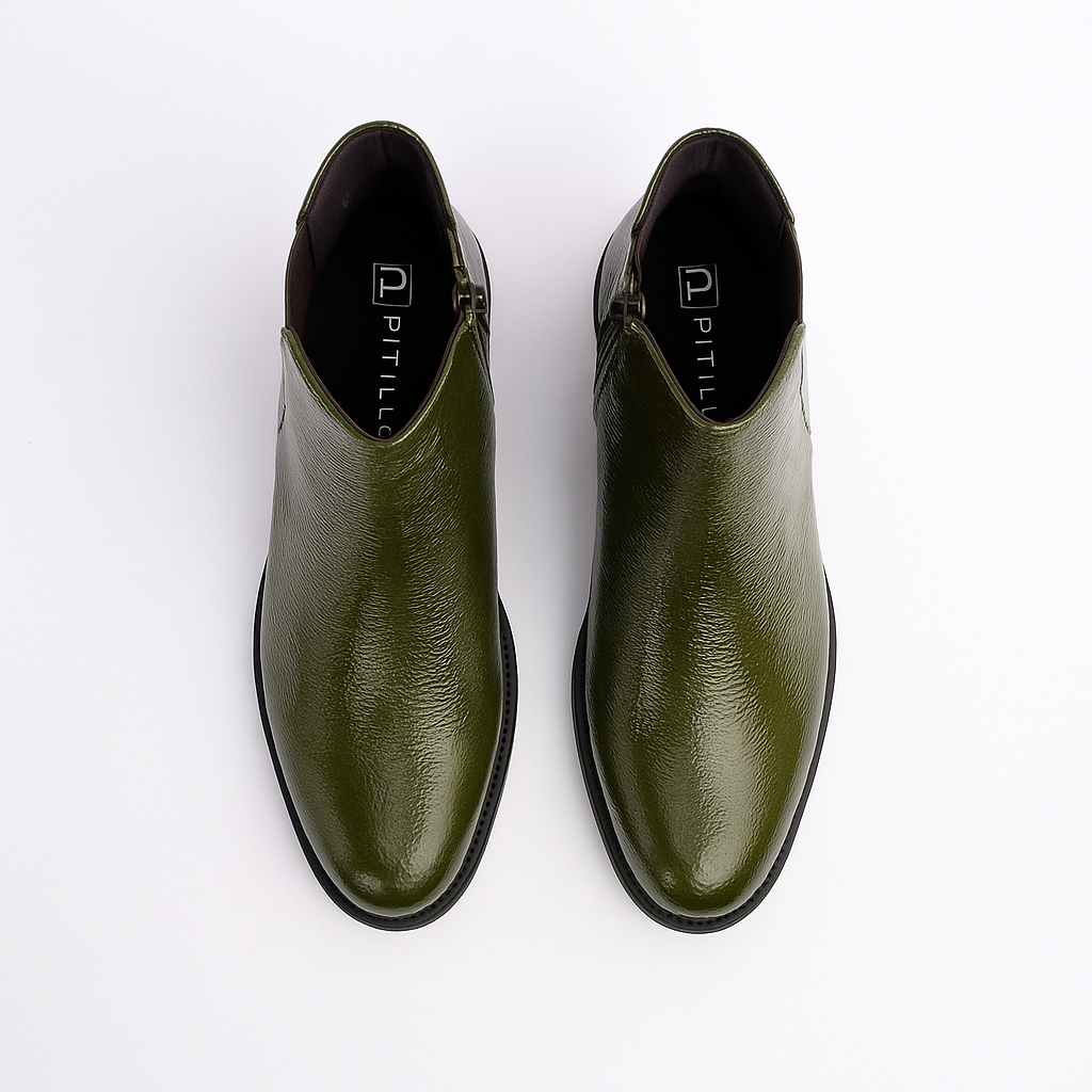 10182 Verde Leather Ankle Boots