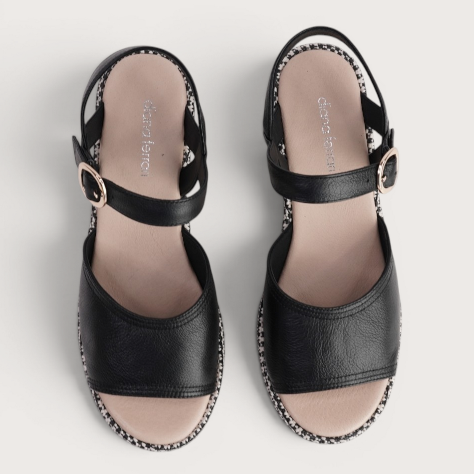 Busey Black/Black White Heels