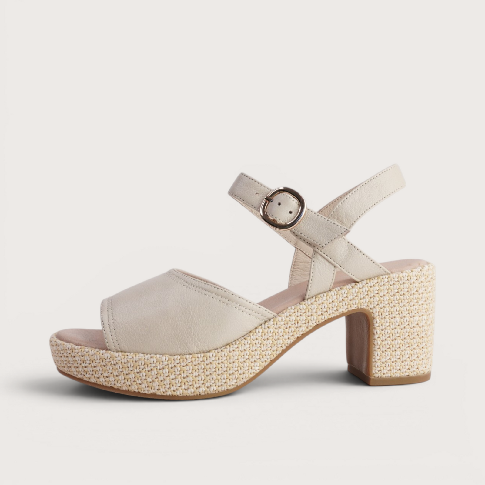 Busey Cream/White Natural Heels