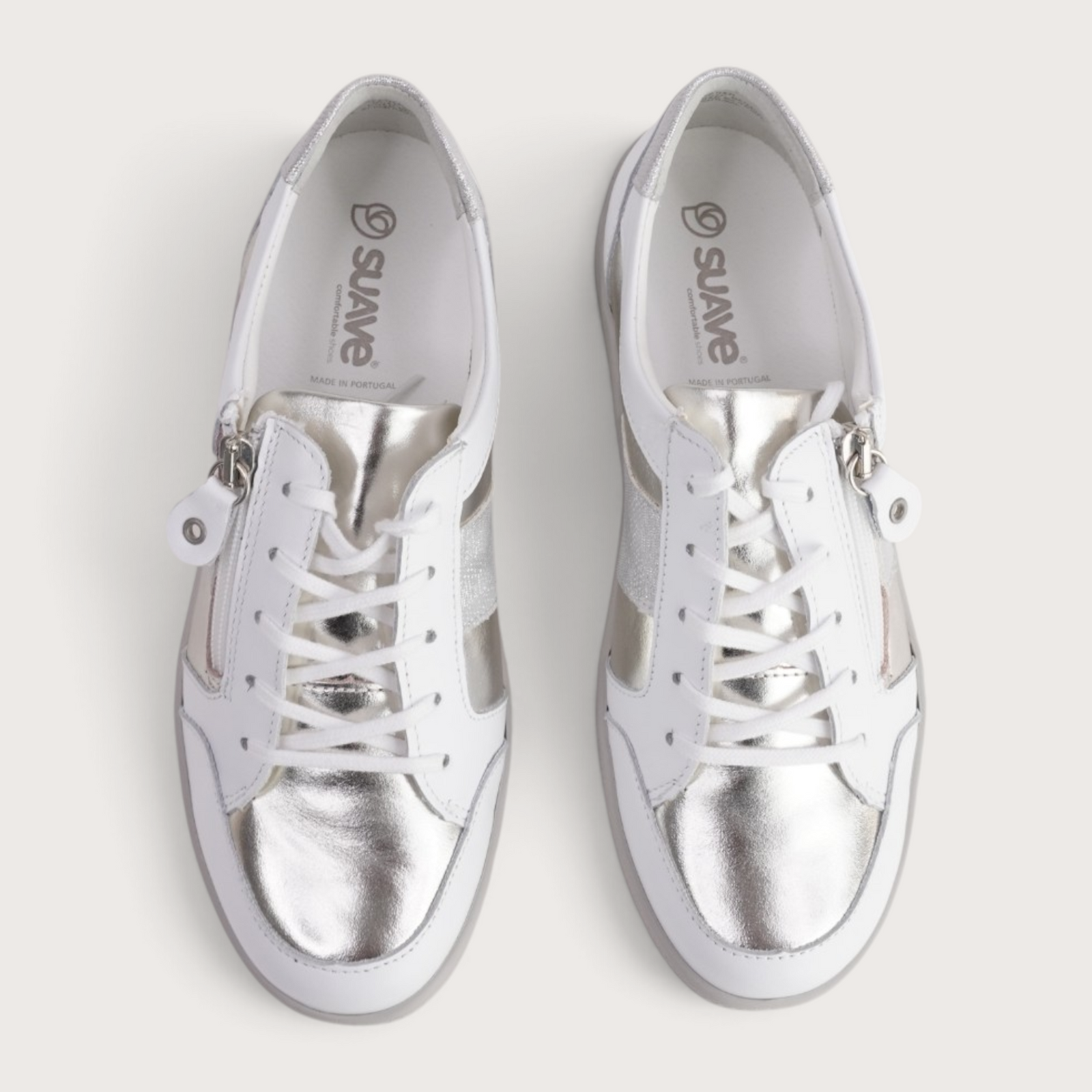 Pool White Combo Leather Sneakers