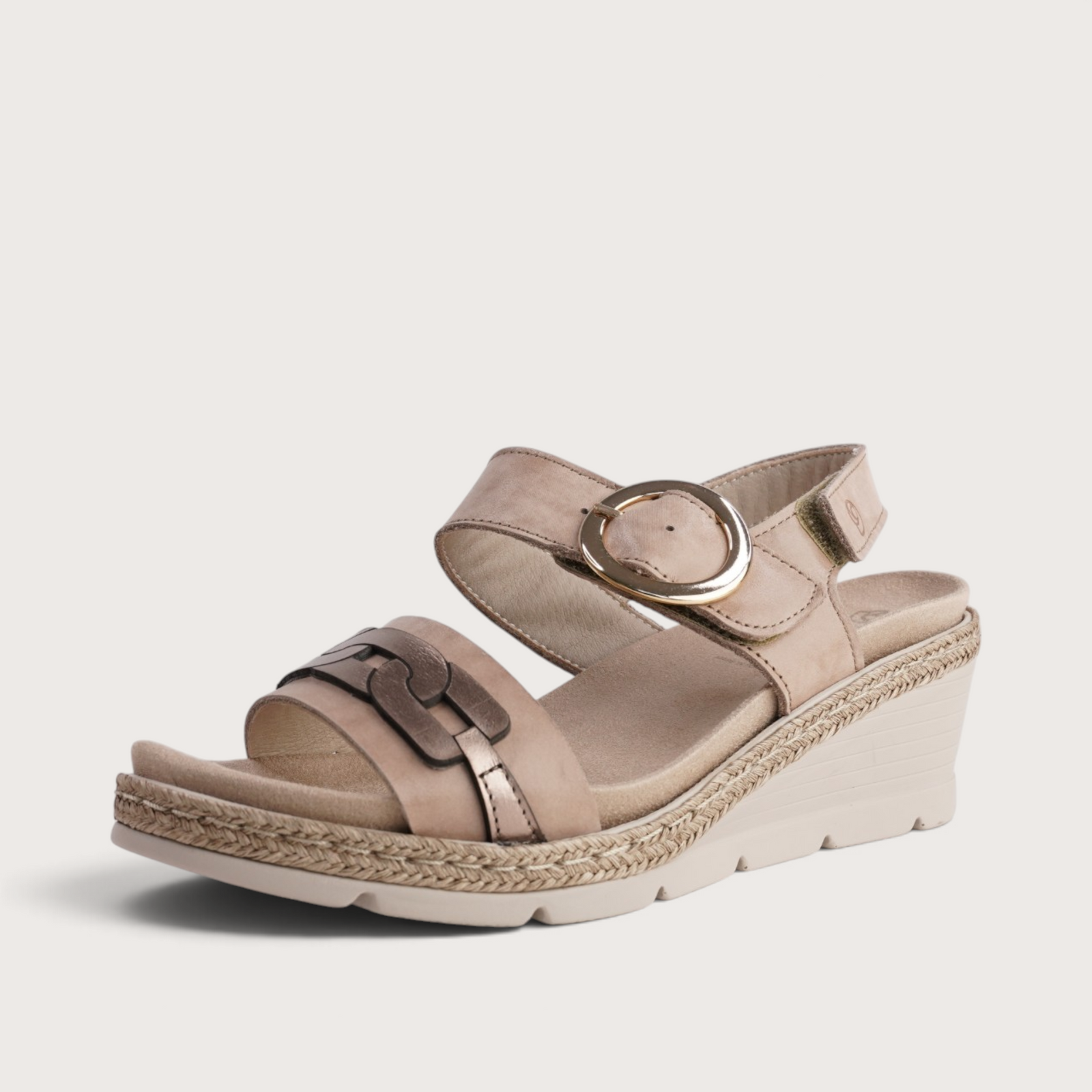 Venice Sandy Combo Wedge Sandals