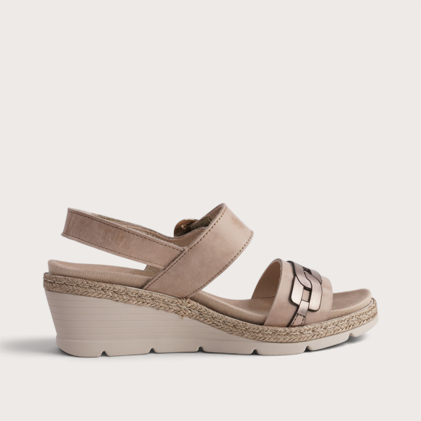 Venice Sandy Combo Wedge Sandals