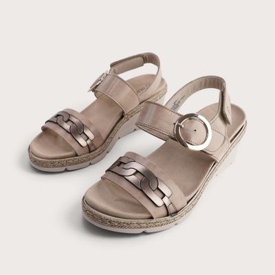 Venice Sandy Combo Wedge Sandals