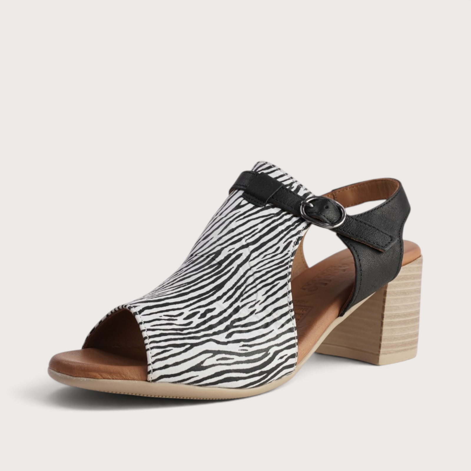 Poppy Zebra Leather Heels