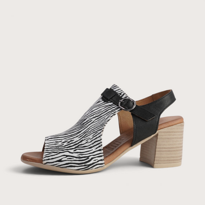 Poppy Zebra Leather Heels
