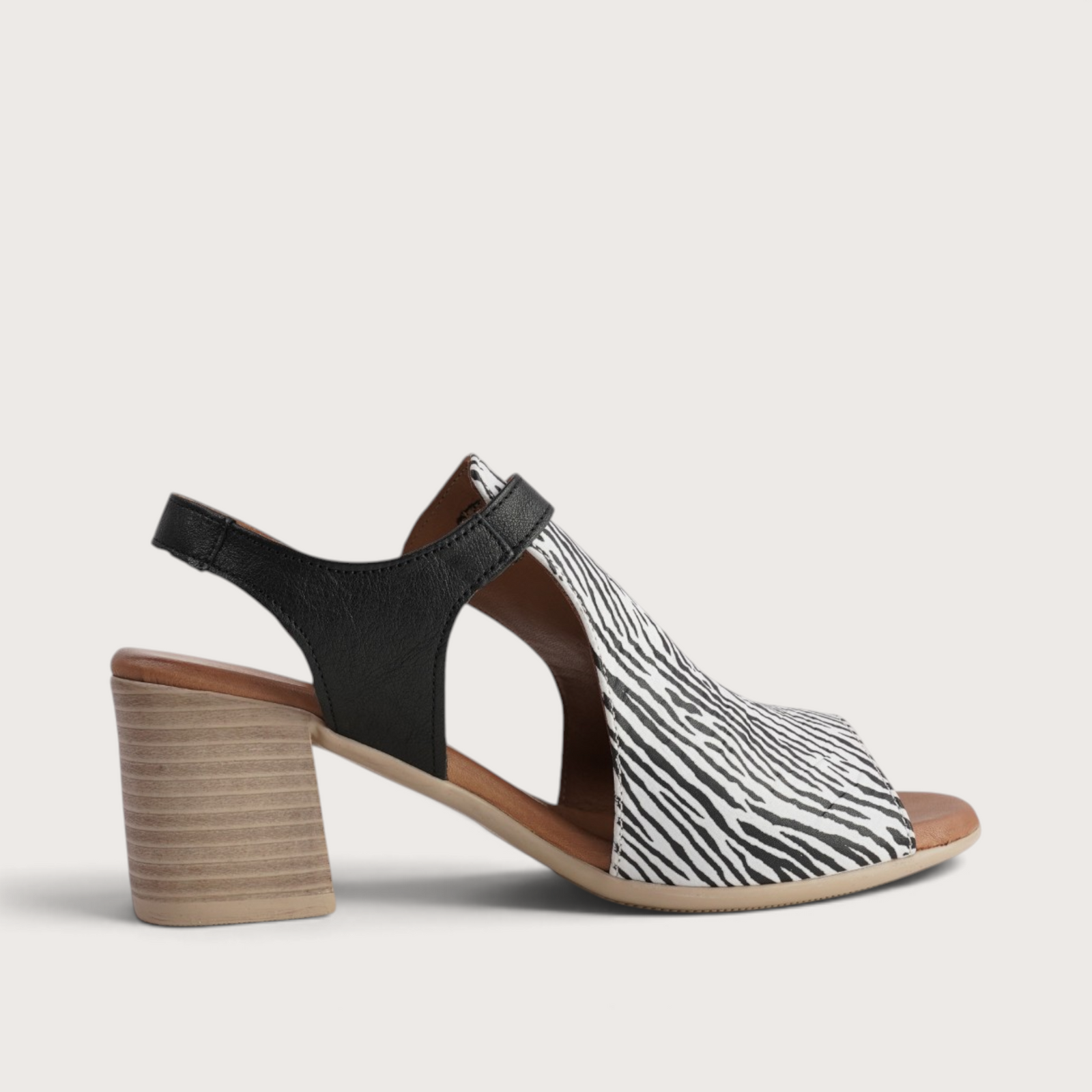 Poppy Zebra Leather Heels