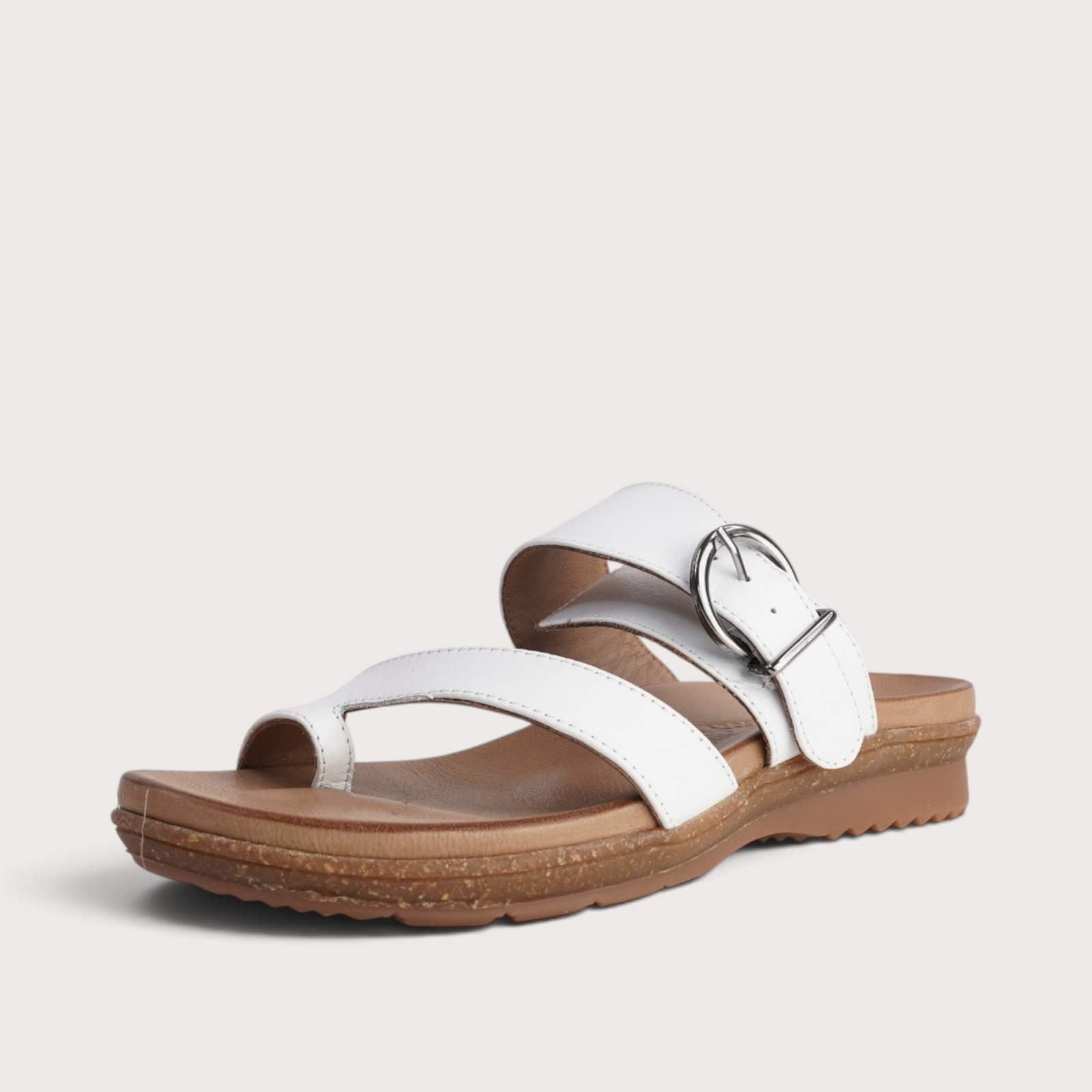 Archy White Leather Sandals