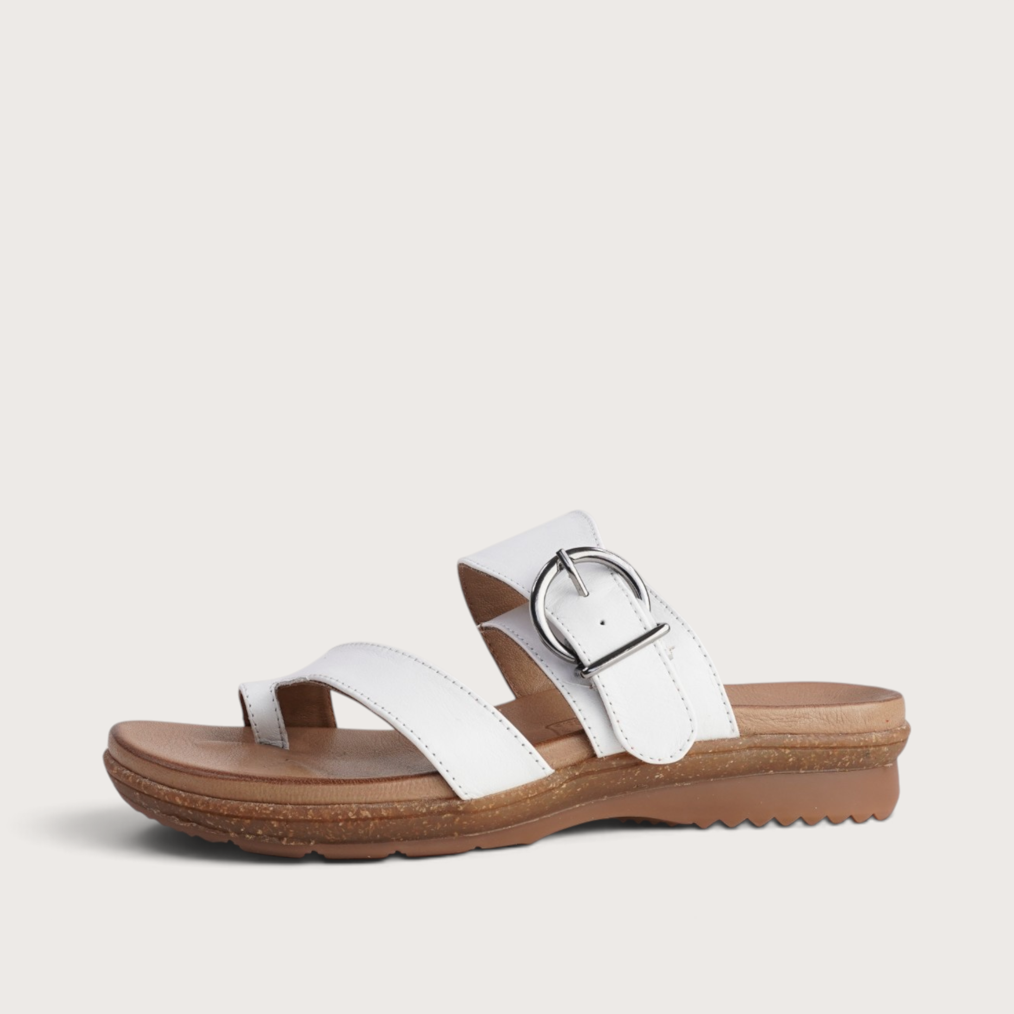 Archy White Leather Sandals