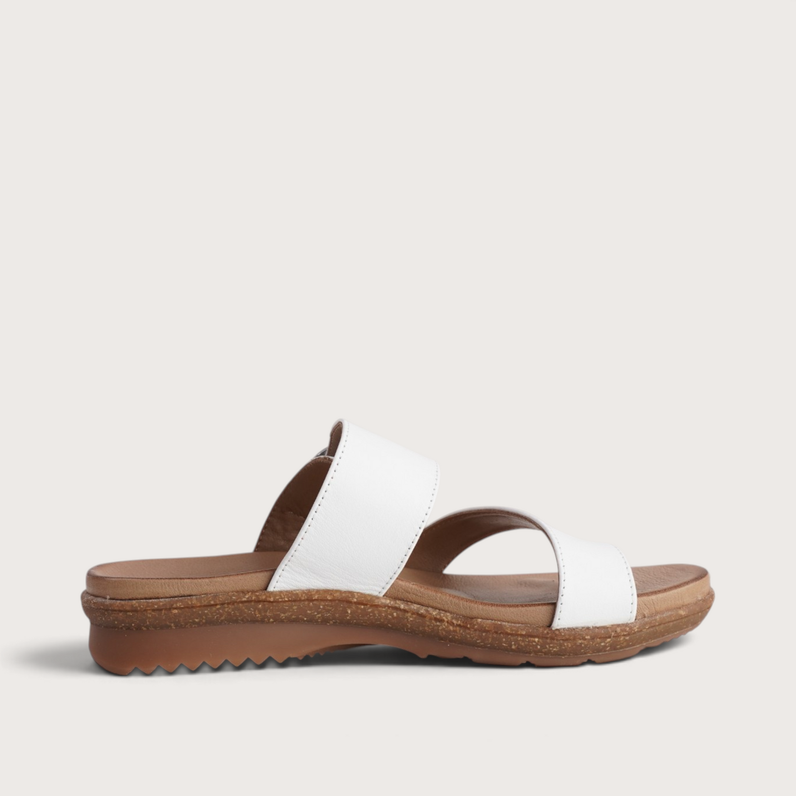 Archy White Leather Sandals