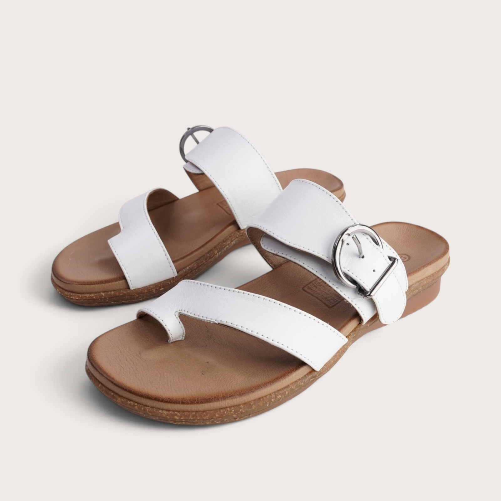 Archy White Leather Sandals