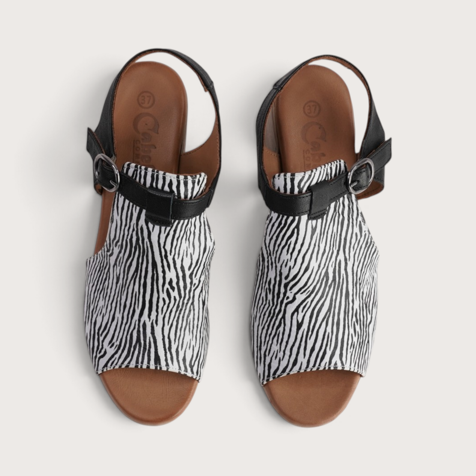 Poppy Zebra Leather Heels
