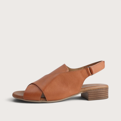 Patch Tan Leather Sandals