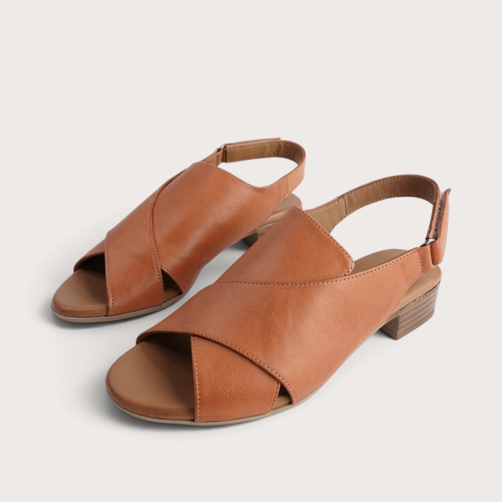 Patch Tan Leather Sandals