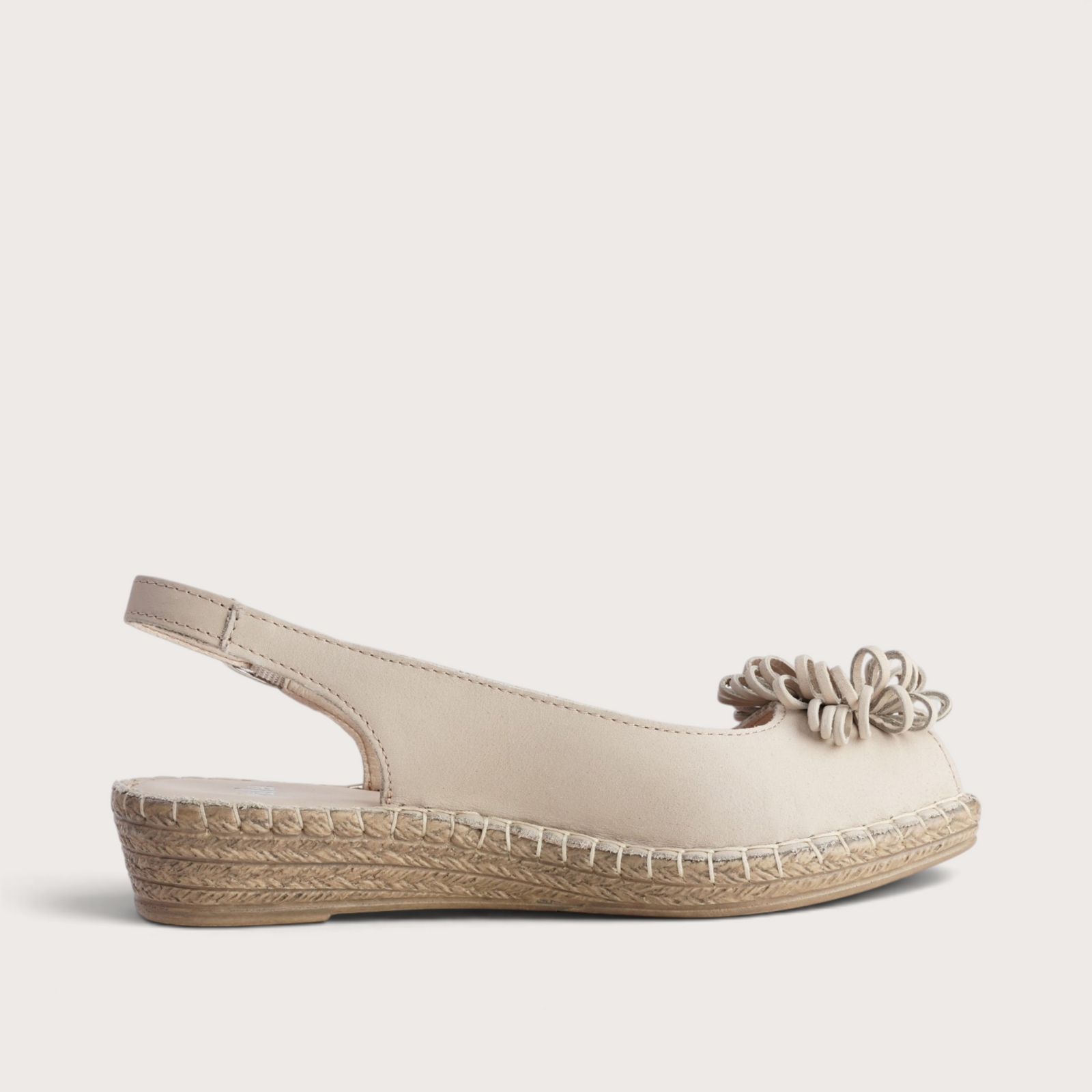 Erica Cappuccino Leather Espadrille Wedges