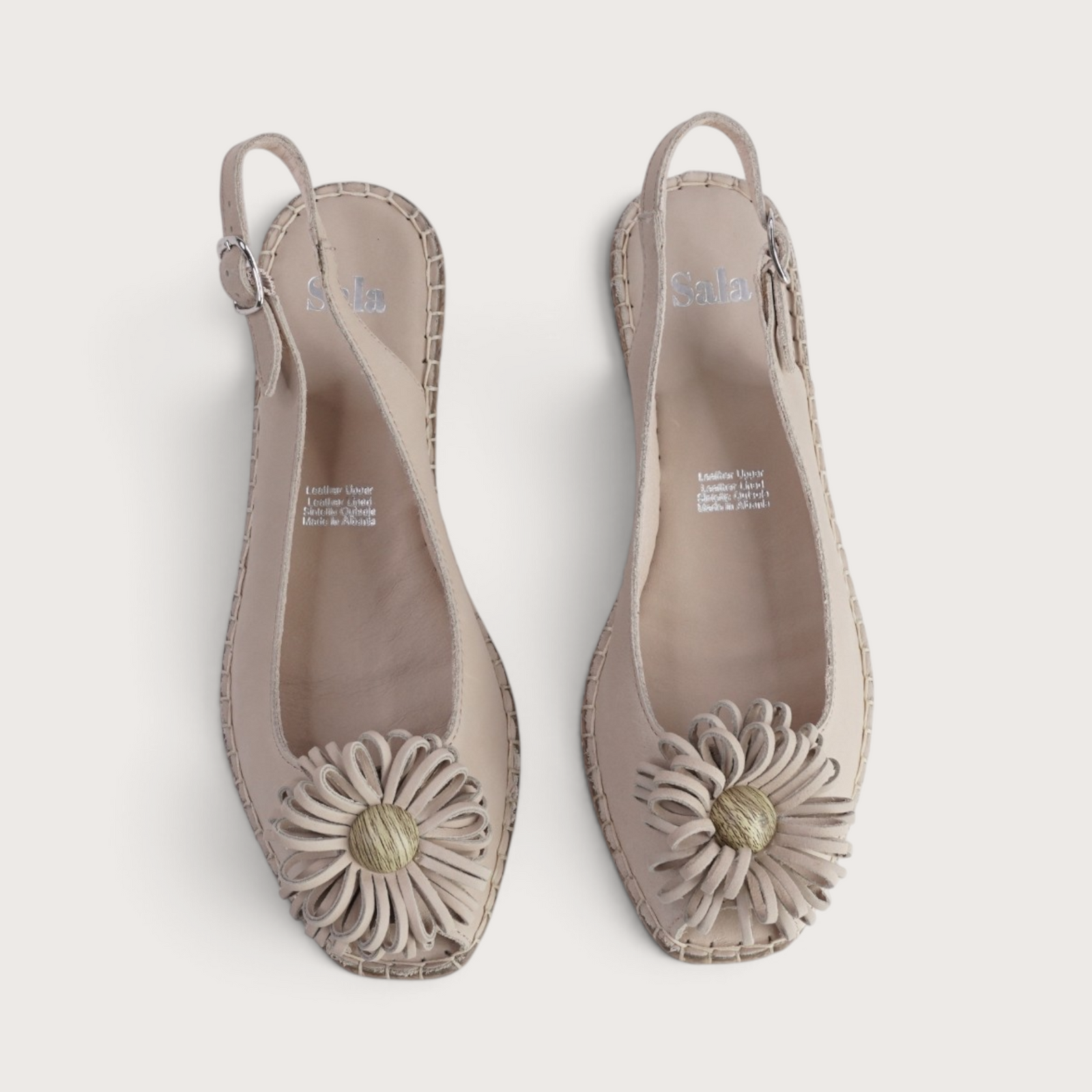 Erica Cappuccino Leather Espadrille Wedges