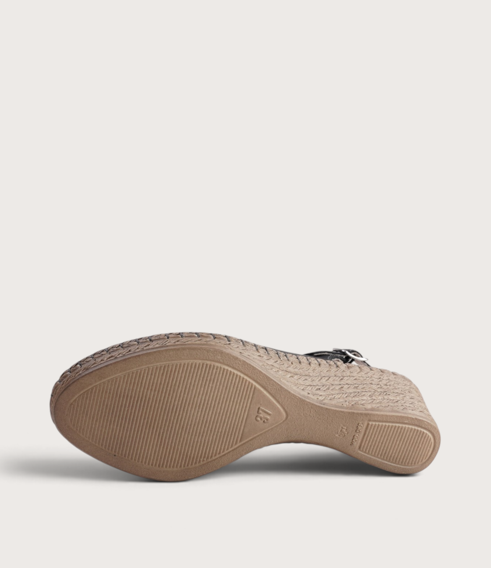 Verese Nero Leather Espadrille Wedges