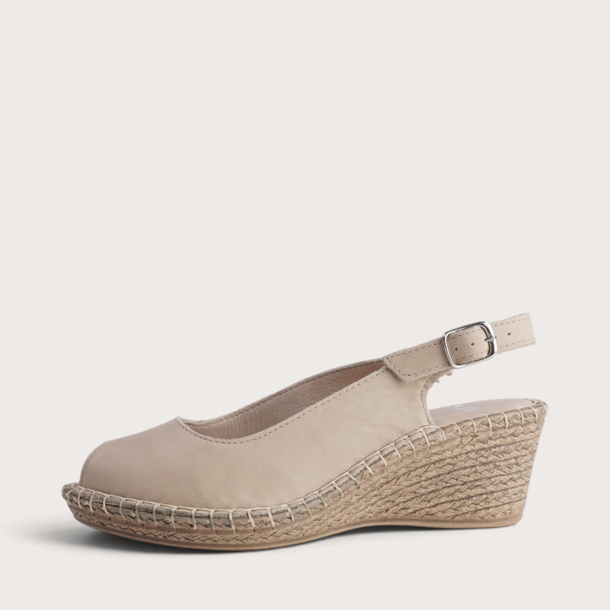 Verese Cappuccino Leather Espadrille Wedges