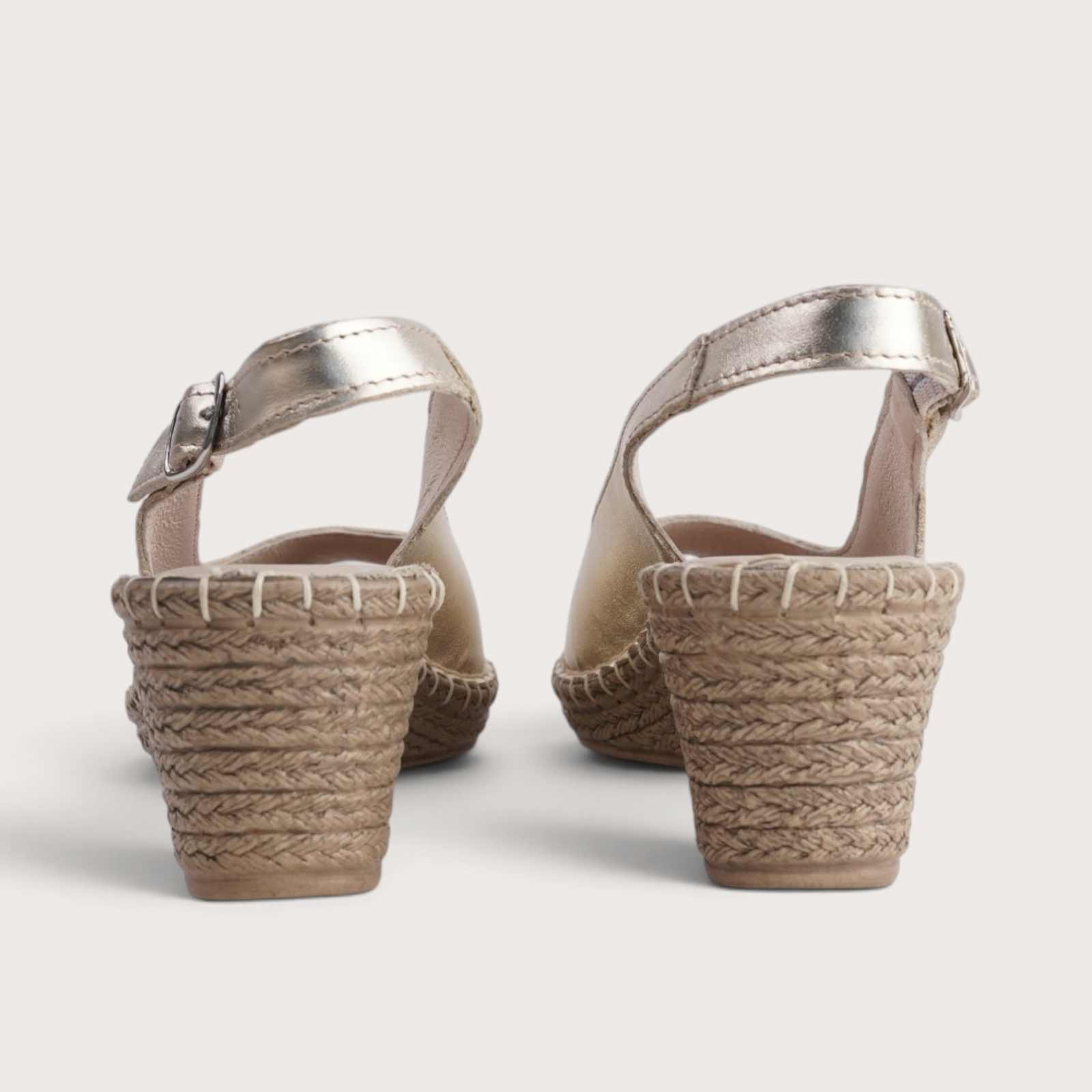 Verese Platino Leather Espadrille Wedges