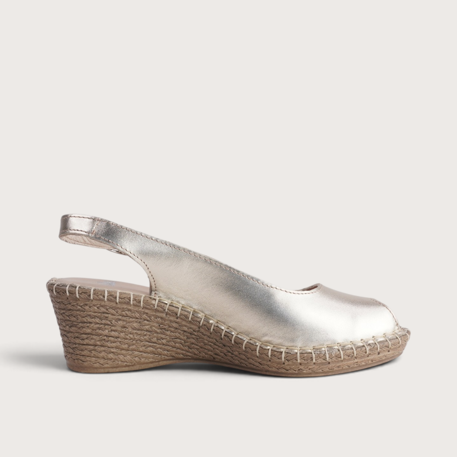 Verese Platino Leather Espadrille Wedges