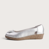 Erma Argento Leather Espadrille Wedges