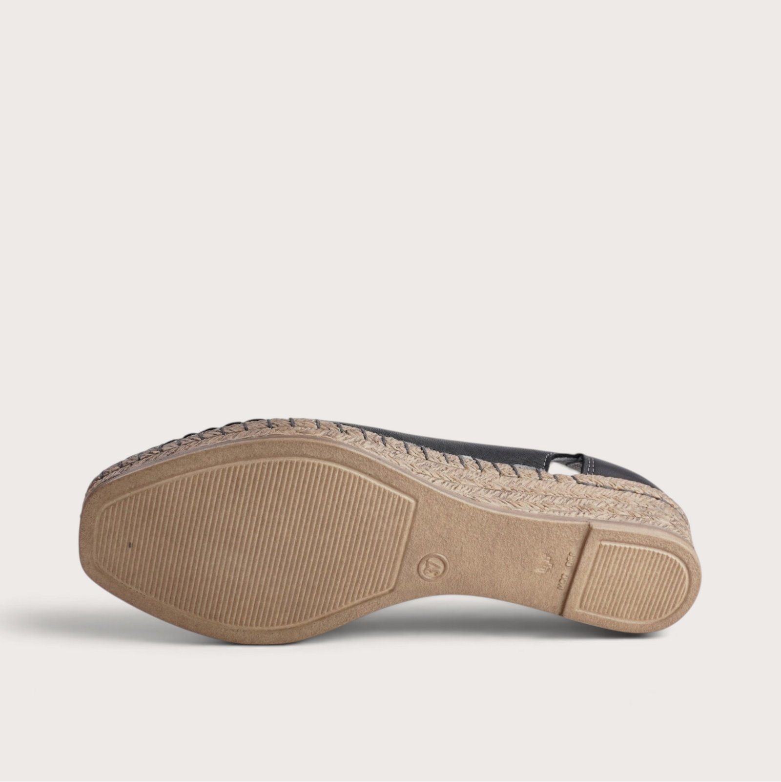 Erma Nero Leather Espadrille Wedges