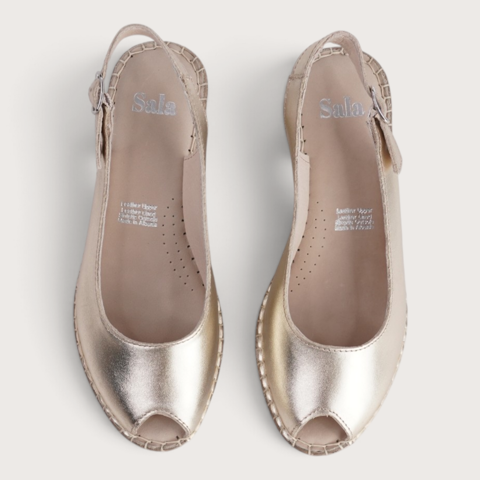 Verese Platino Leather Espadrille Wedges