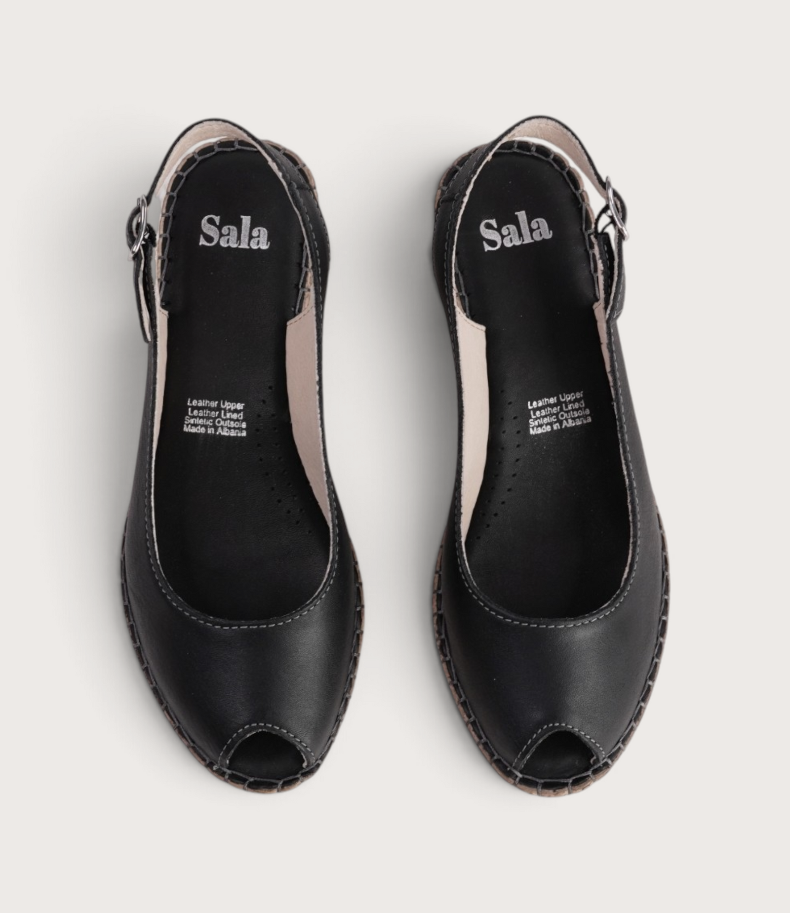 Verese Nero Leather Espadrille Wedges