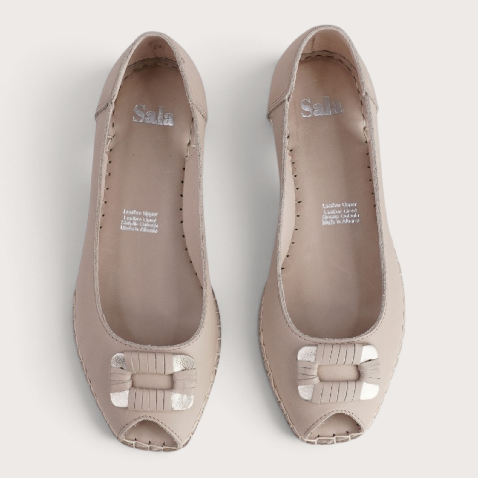 Erma Cappuccino Leather Espadrille Wedges