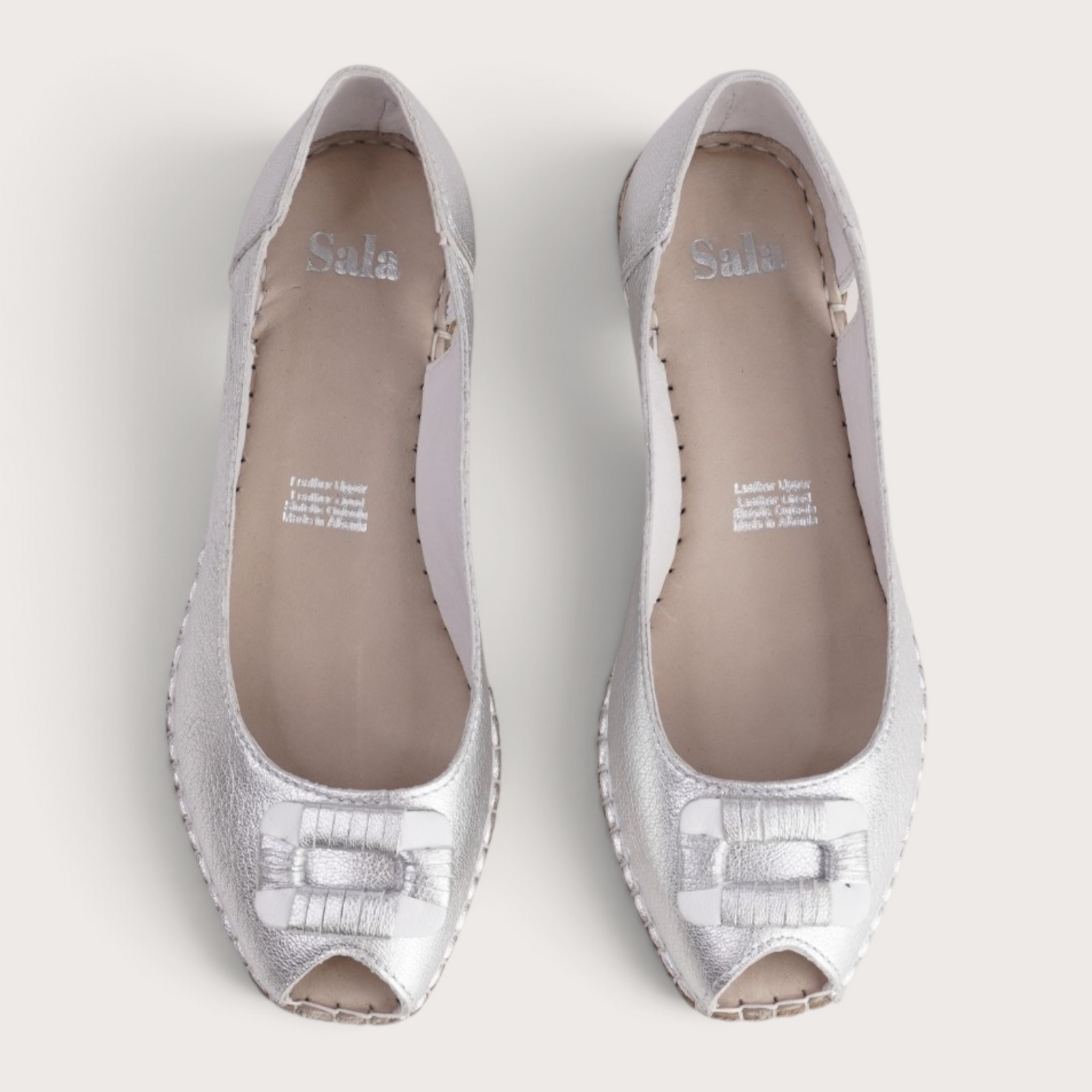 Erma Argento Leather Espadrille Wedges