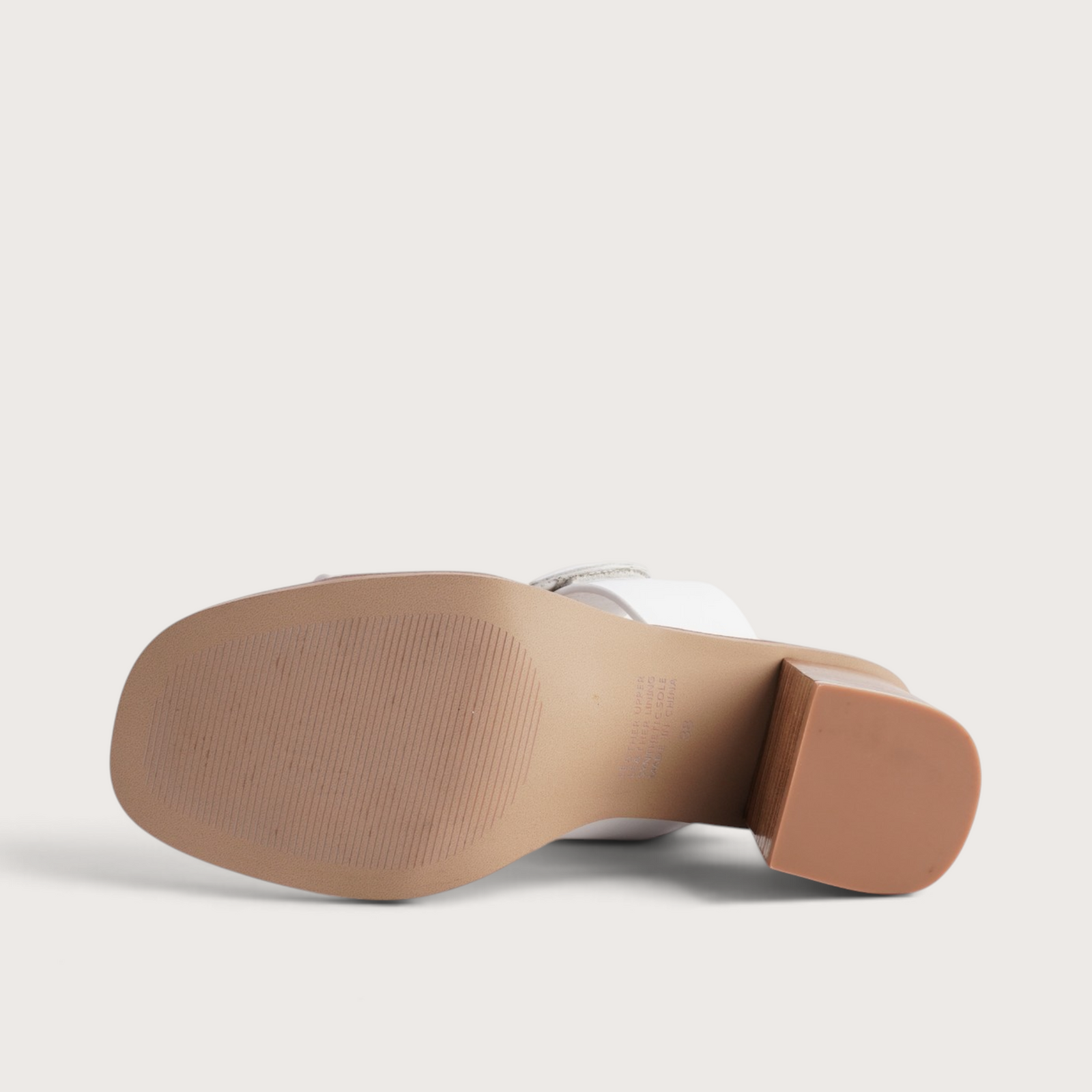 Nixoni White Leather Heels