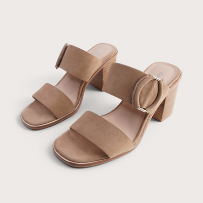 Nixoni Stone Suede Heels