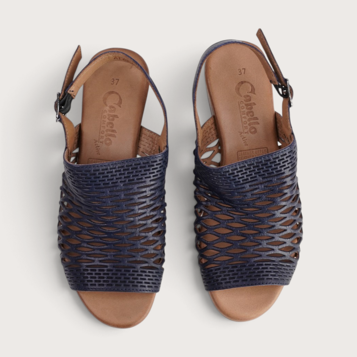 Alaca Navy Leather Sandals