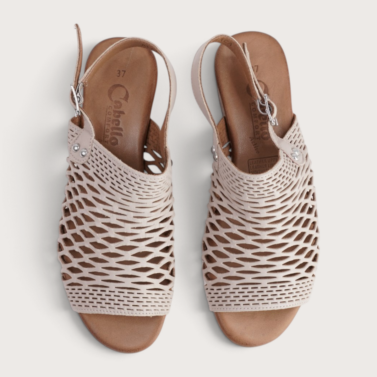 Alaca Beige Leather Sandals
