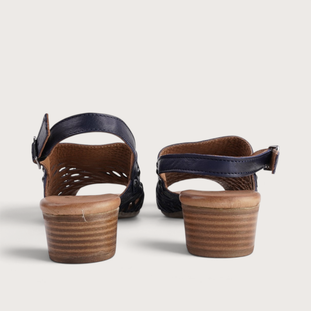 Alaca Navy Leather Sandals