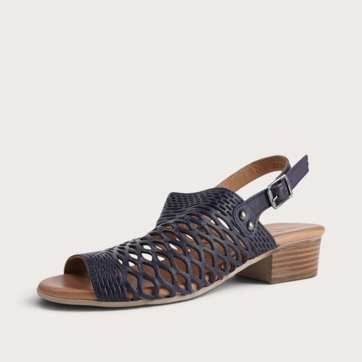 Alaca Navy Leather Sandals