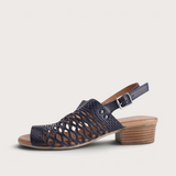 Alaca Navy Leather Sandals