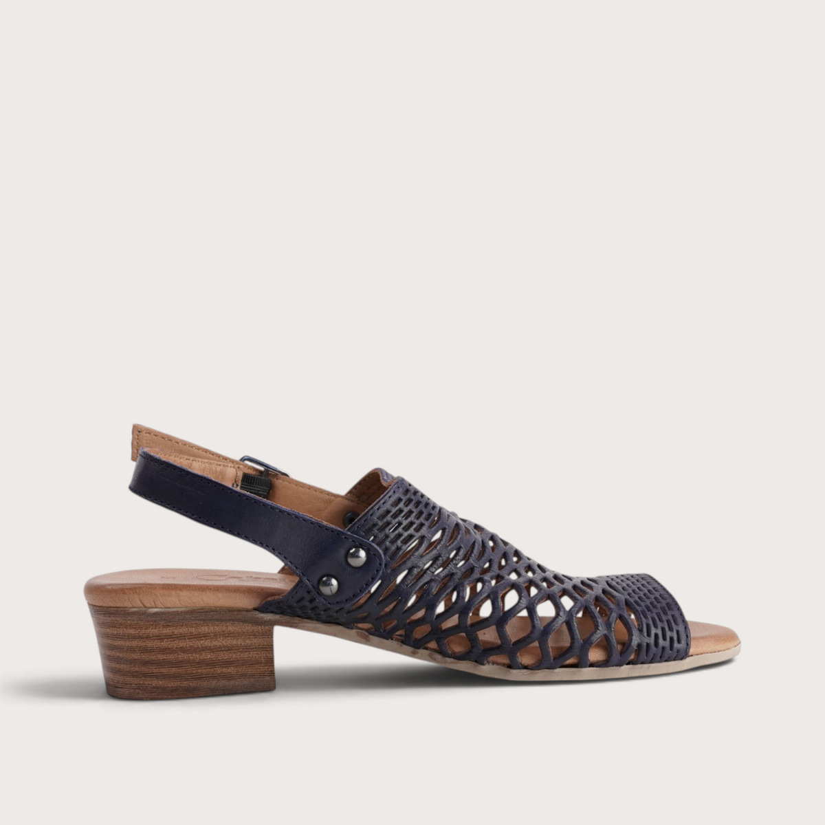 Alaca Navy Leather Sandals