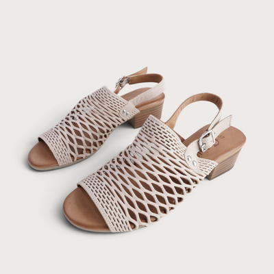 Alaca Beige Leather Sandals