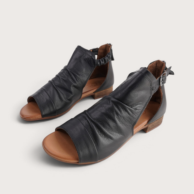 Colby Black Leather Sandals