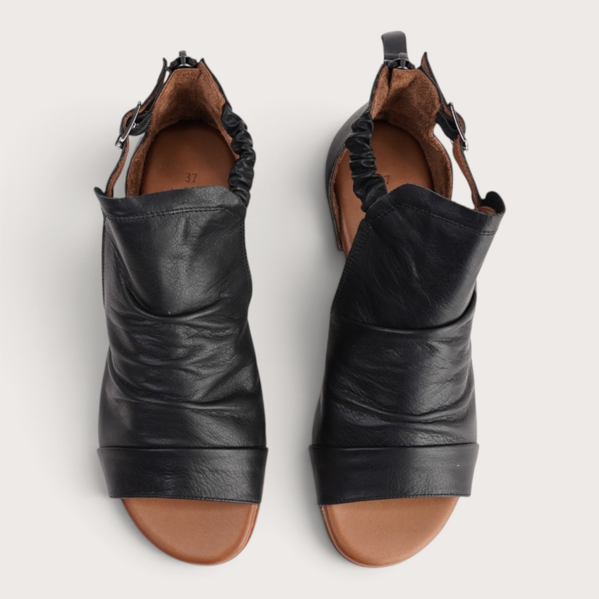 Colby Black Leather Sandals